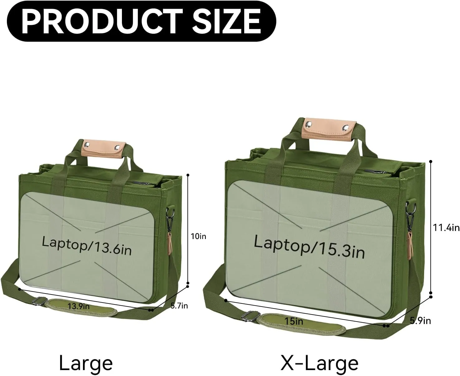 VOFANK Canvas Tote Bag for Women with Zipper and Compartments Large Work Bible Bag Crossbody Shoulder Bag Travel Handbag