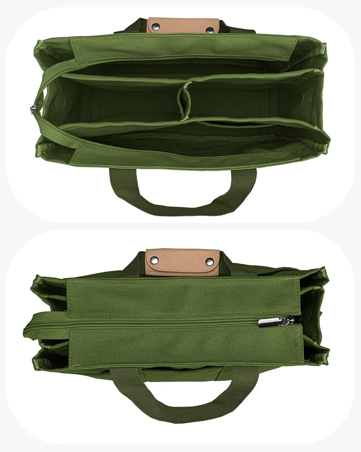 VOFANK Canvas Tote Bag for Women with Zipper and Compartments Large Work Bible Bag Crossbody Shoulder Bag Travel Handbag