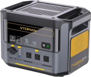 VTOMAN FlashSpeed 1500 Portable Power Station, 1548Wh 1Hour Fast Charge LFP Battery Solar Generator 1500W (3000W Peak) For Vehicle Jump Start Outdoor Camping Off-grid Power Outage