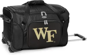 Wake Forest University Demon Deacons Lightweight 22-inch Wheeled Duffel Bag with Telescopic Handle - Perfect Overnight Bag for Travel, Weekend Getaways, Airports, Gym, and Commuting