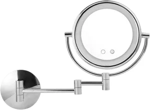 Wall Mount Vanity Makeup Mirrors Double Sided 1X, 3X Magnifying Touch Dimming Hotel Bathroom Shaving Adjustable (Size : 8inch)