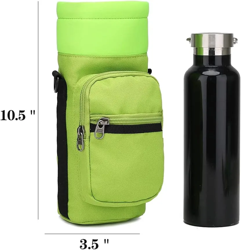 Water Bottle Pouch Multi-Purpose Hydration Waist Carrier Bag with Detachable Handle Strap &Shoulder Strap