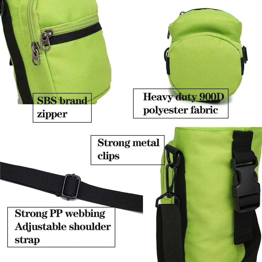 Water Bottle Pouch Multi-Purpose Hydration Waist Carrier Bag with Detachable Handle Strap &Shoulder Strap