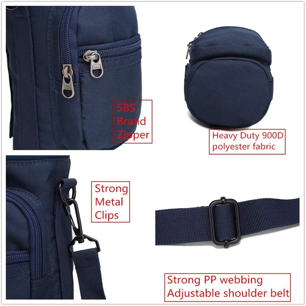 Water Bottle Pouch Multi-Purpose Hydration Waist Carrier Bag with Detachable Handle Strap &Shoulder Strap