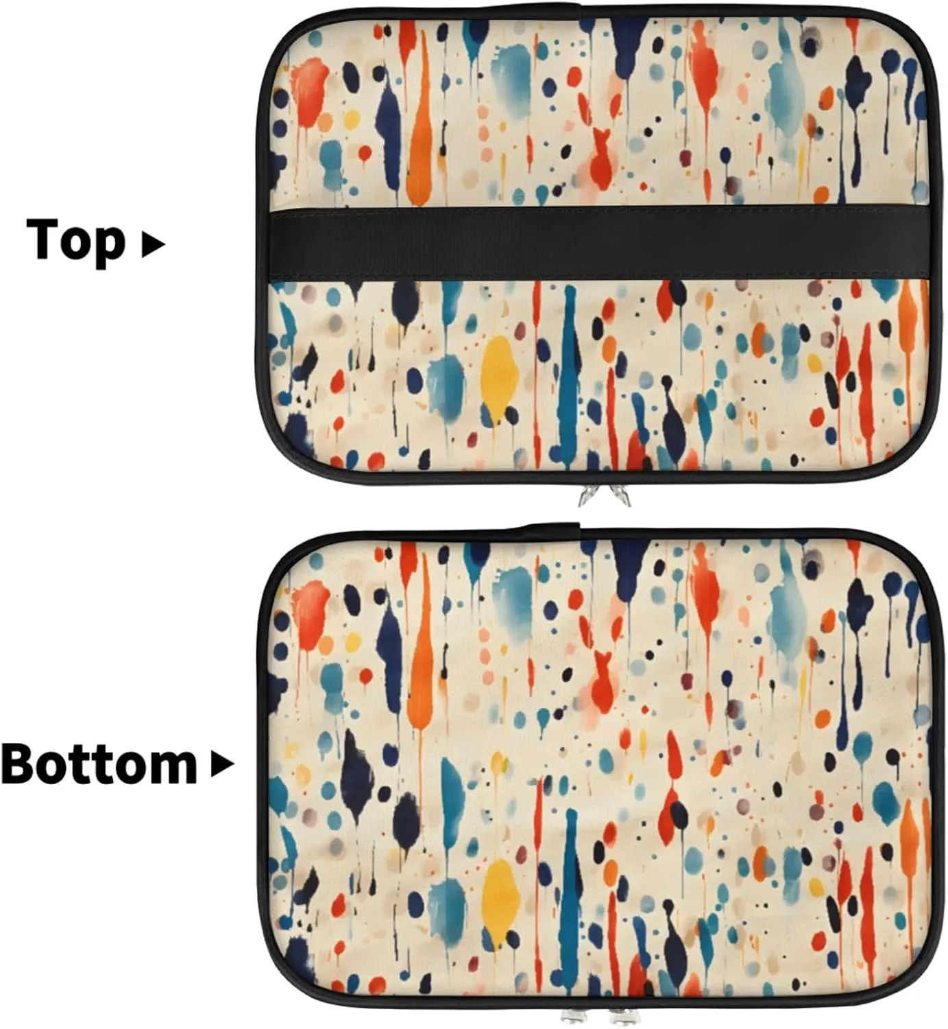 Watercolour Abstract Makeup Bag Large Opening Cosmetic Bag Portable Makeup Case Organizer Toiletry Bags for Women Daily Traveling With Handle Grids Smooth Zipper Divider Makeup Pouch