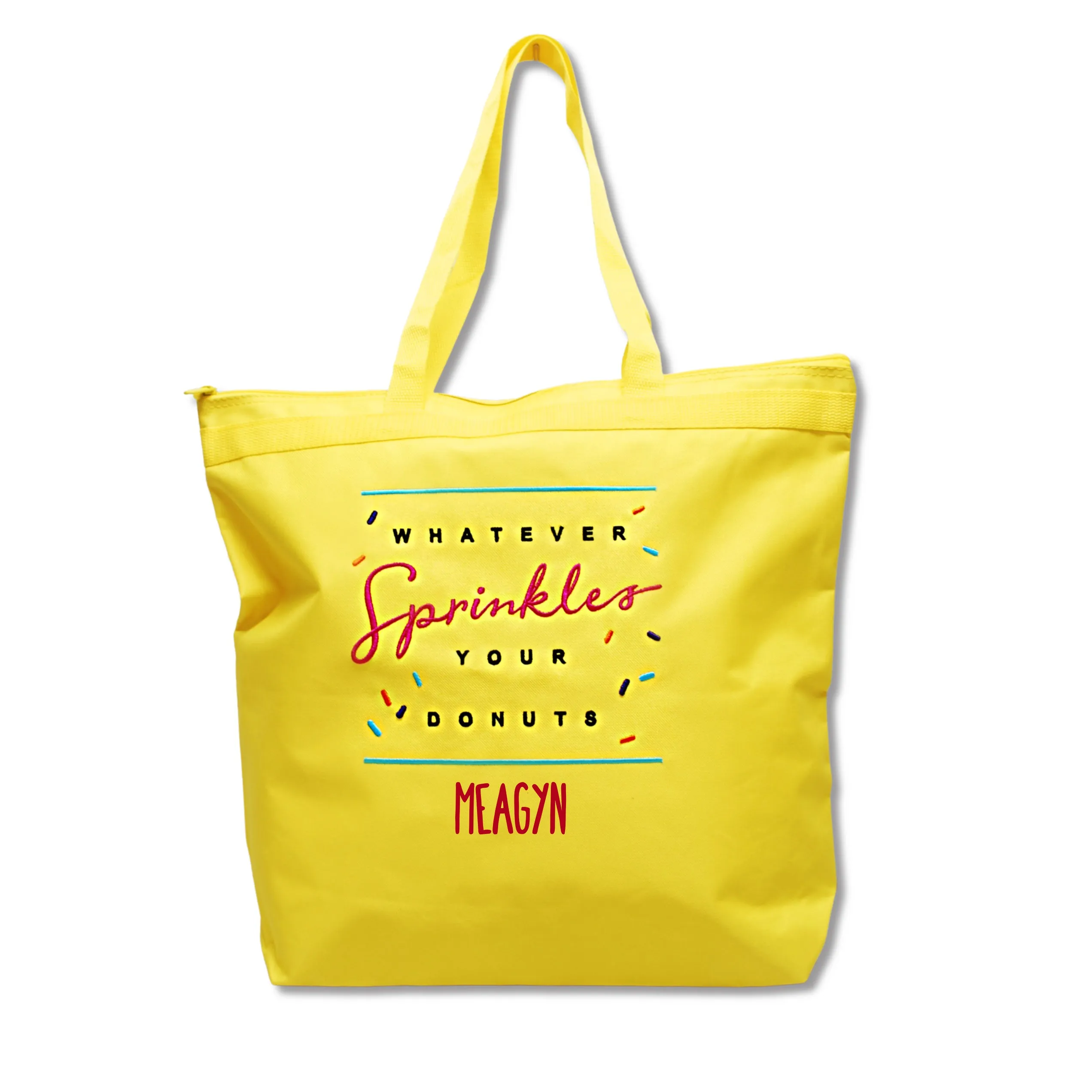 Whatever Sprinkles Your Donuts Personalized Tote Bag