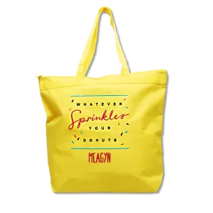 Whatever Sprinkles Your Donuts Personalized Tote Bag