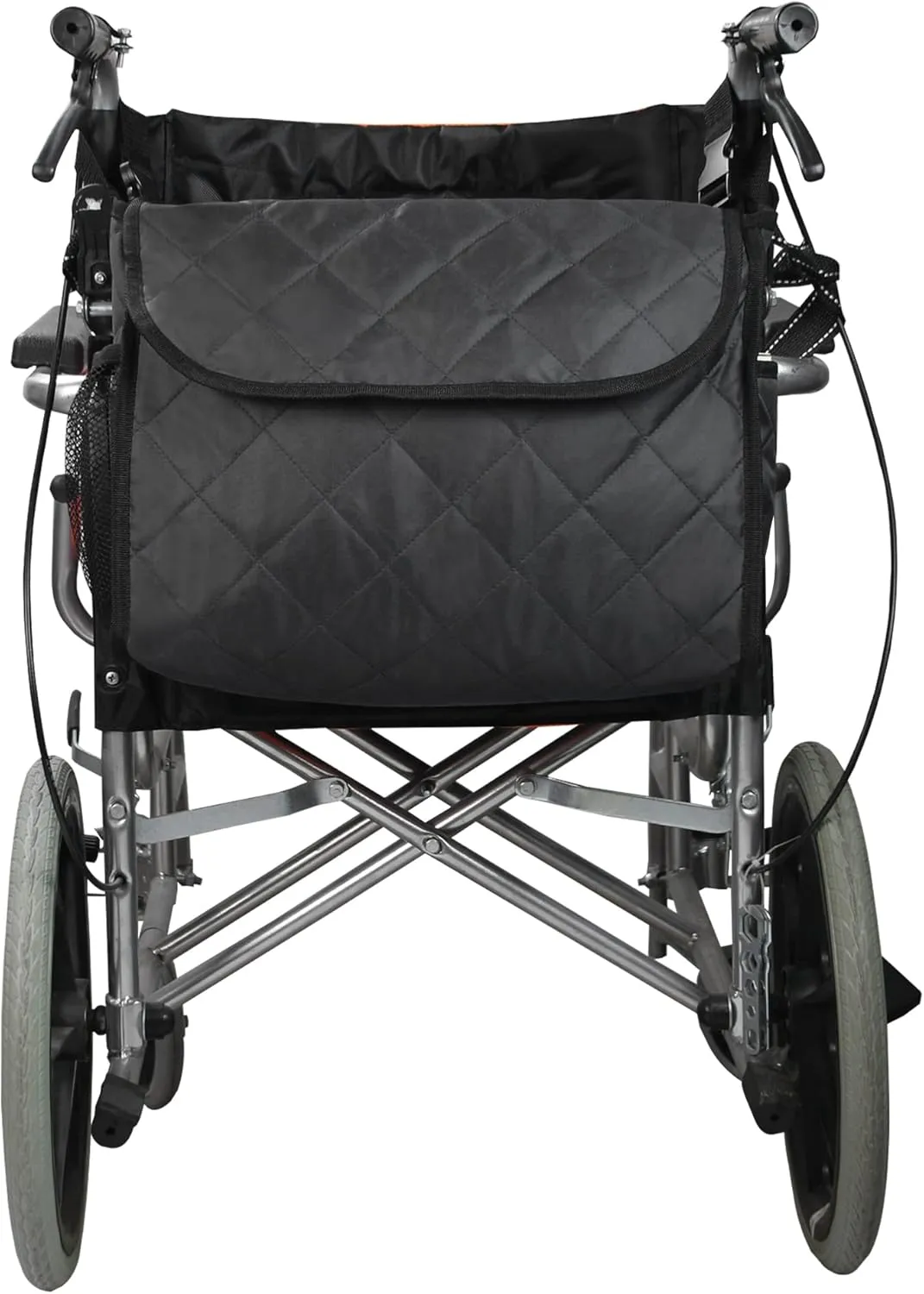 Wheelchair Rear Back Bag, Waterproof Wheelchair Bag Hang on Back Backpack Messenger Storage Bag for Men, Women (Black)