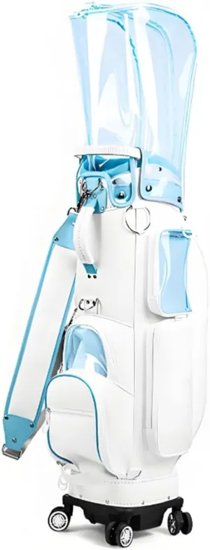 Wheeled Golf Rack, Golf Cart Bag with Soft Cover, Ultra-Light Golf Club Storage Bag with Thickened Double Shoulder Straps, Suitable for Men and Women, Clubs, Courses