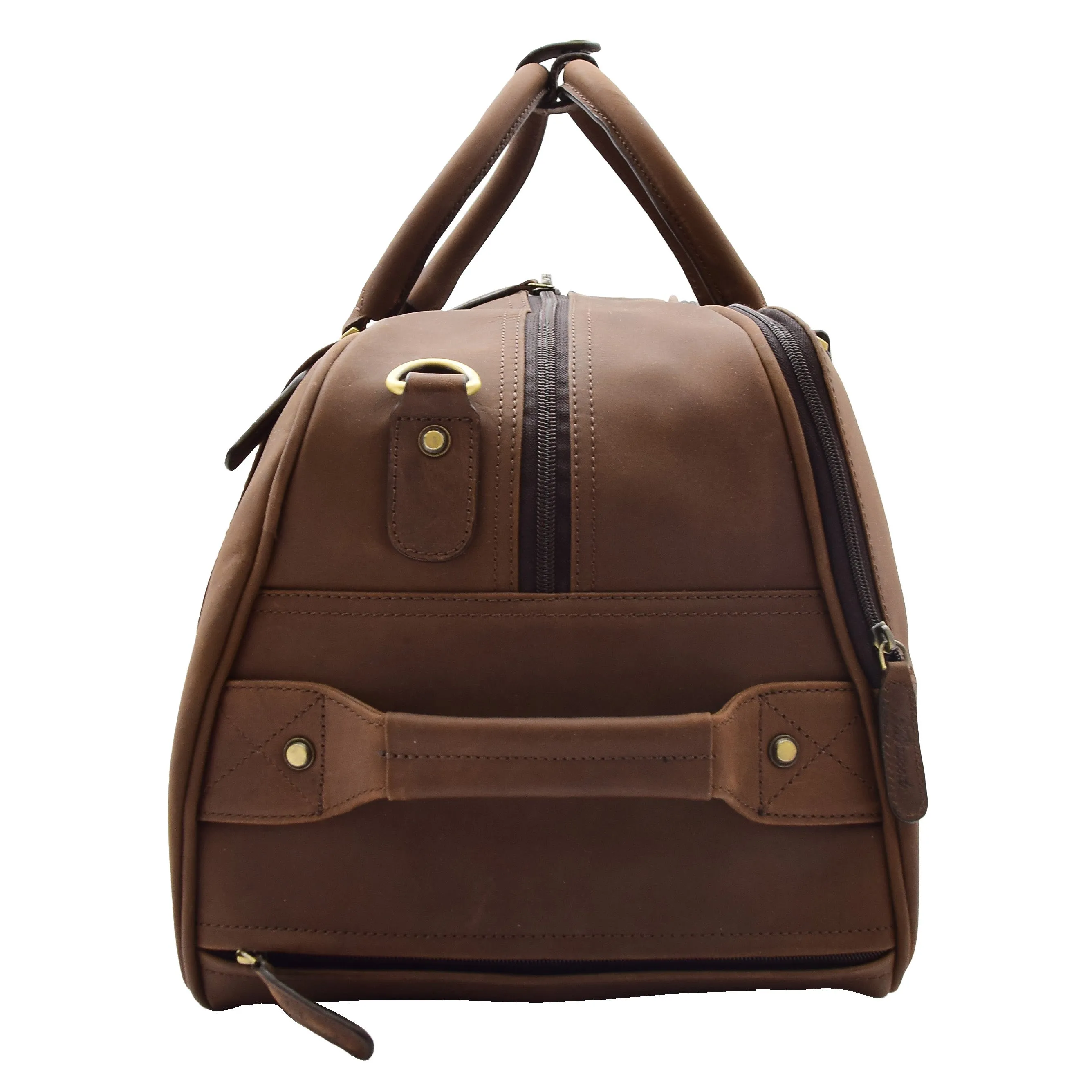 Wheeled Holdall Real Hunter Leather Travel Duffle Cabin Size Rolling Weekend Bag Albert