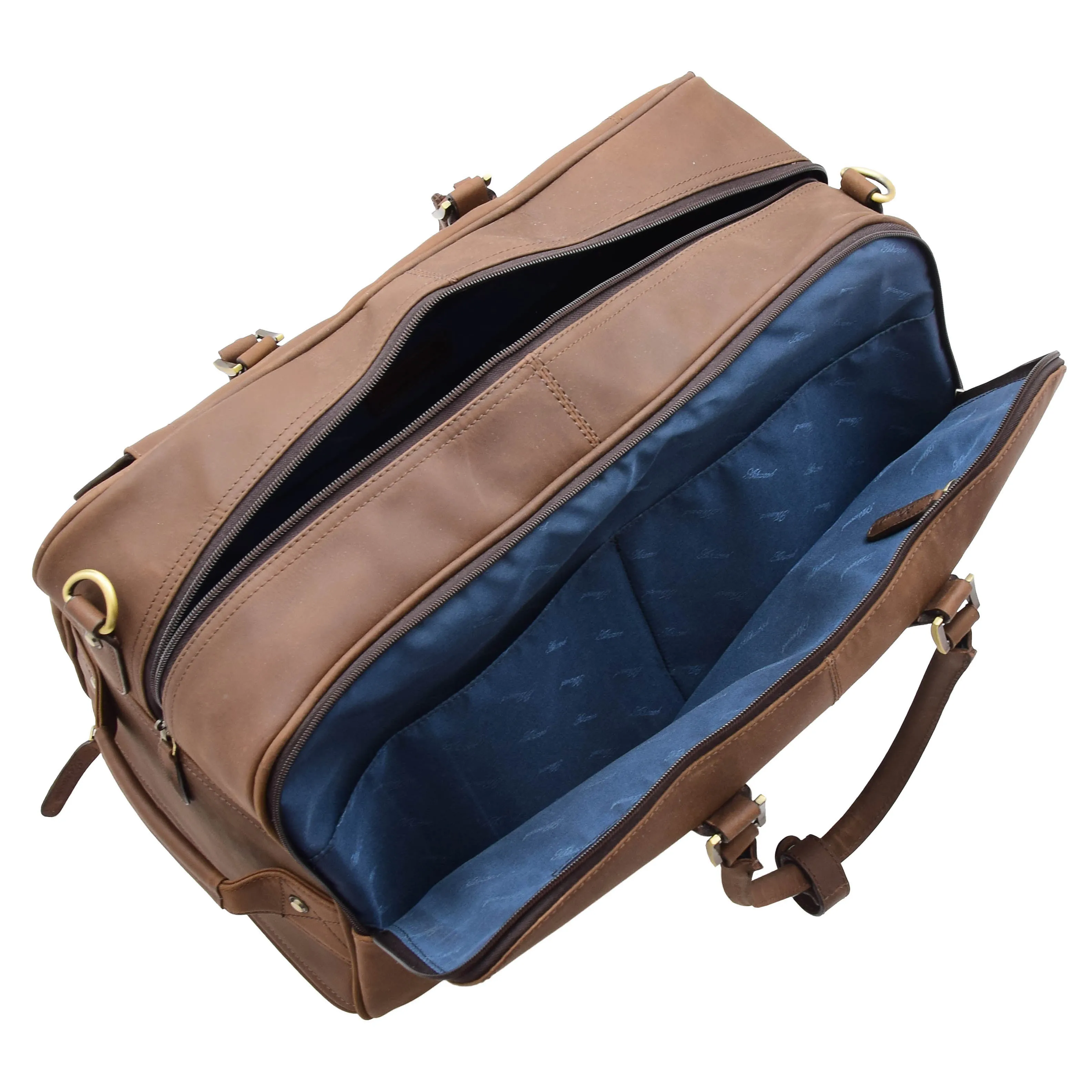 Wheeled Holdall Real Hunter Leather Travel Duffle Cabin Size Rolling Weekend Bag Albert