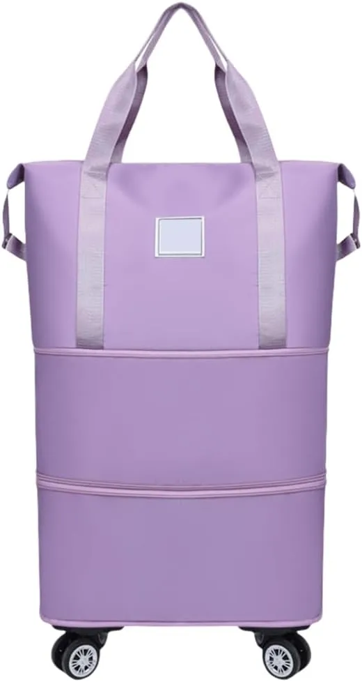 Wheeled Luggage Bag Expandable and Foldable Dry Wet Separation Water Travel Rolling Duffle Bag