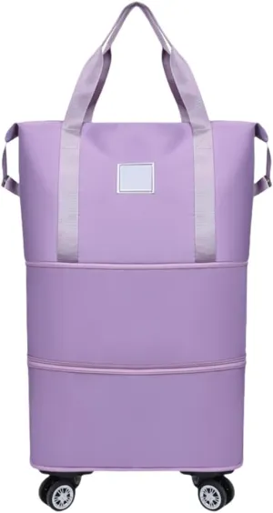 Wheeled Luggage Bag Expandable and Foldable Dry Wet Separation Water Travel Rolling Duffle Bag