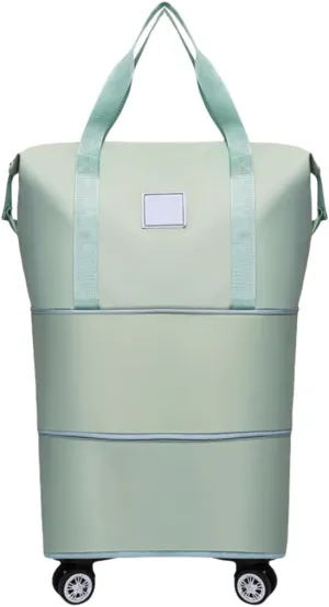 Wheeled Luggage Bag Expandable and Foldable Dry Wet Separation Water Travel Rolling Duffle Bag
