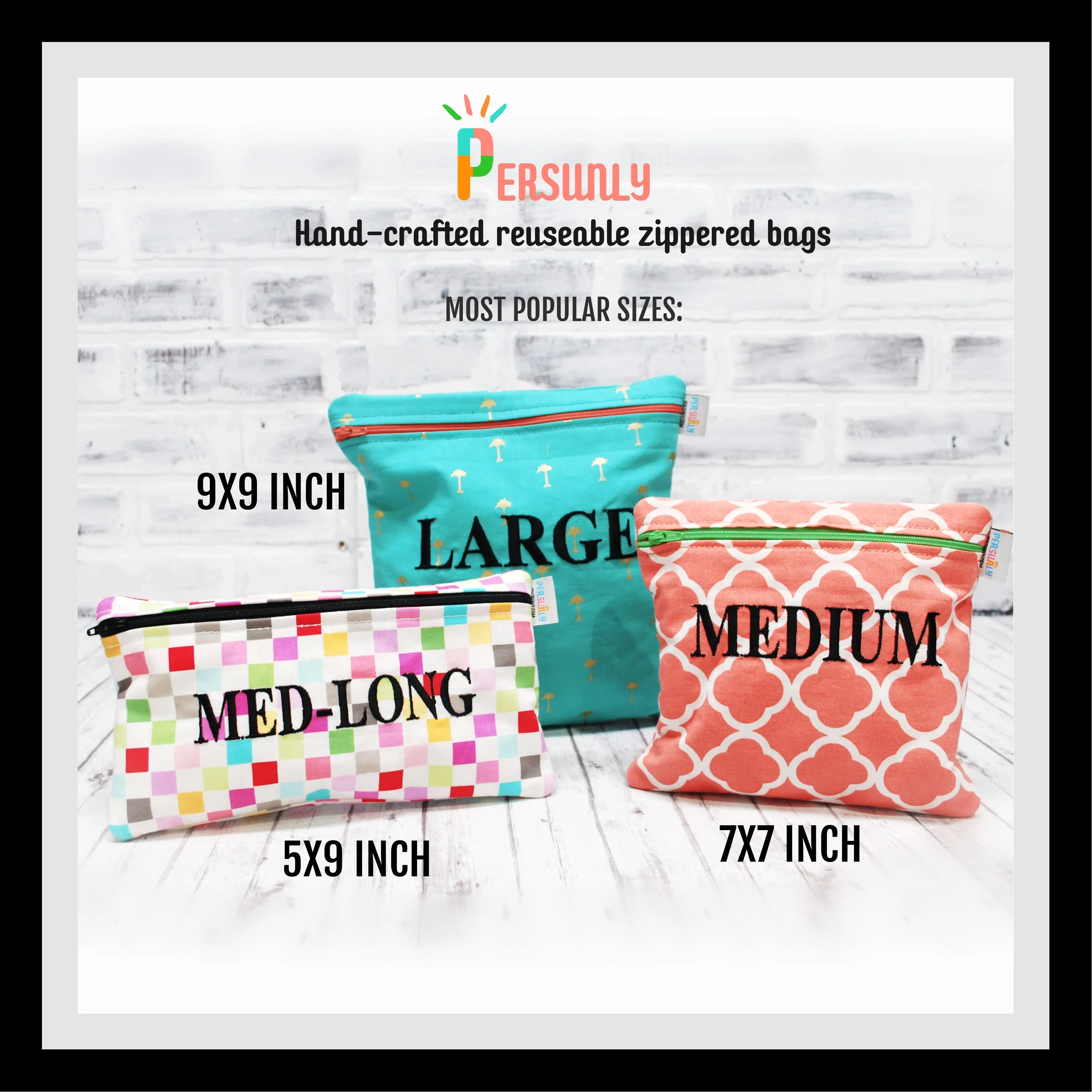 White with Dots Personalized Reusable Food Bag