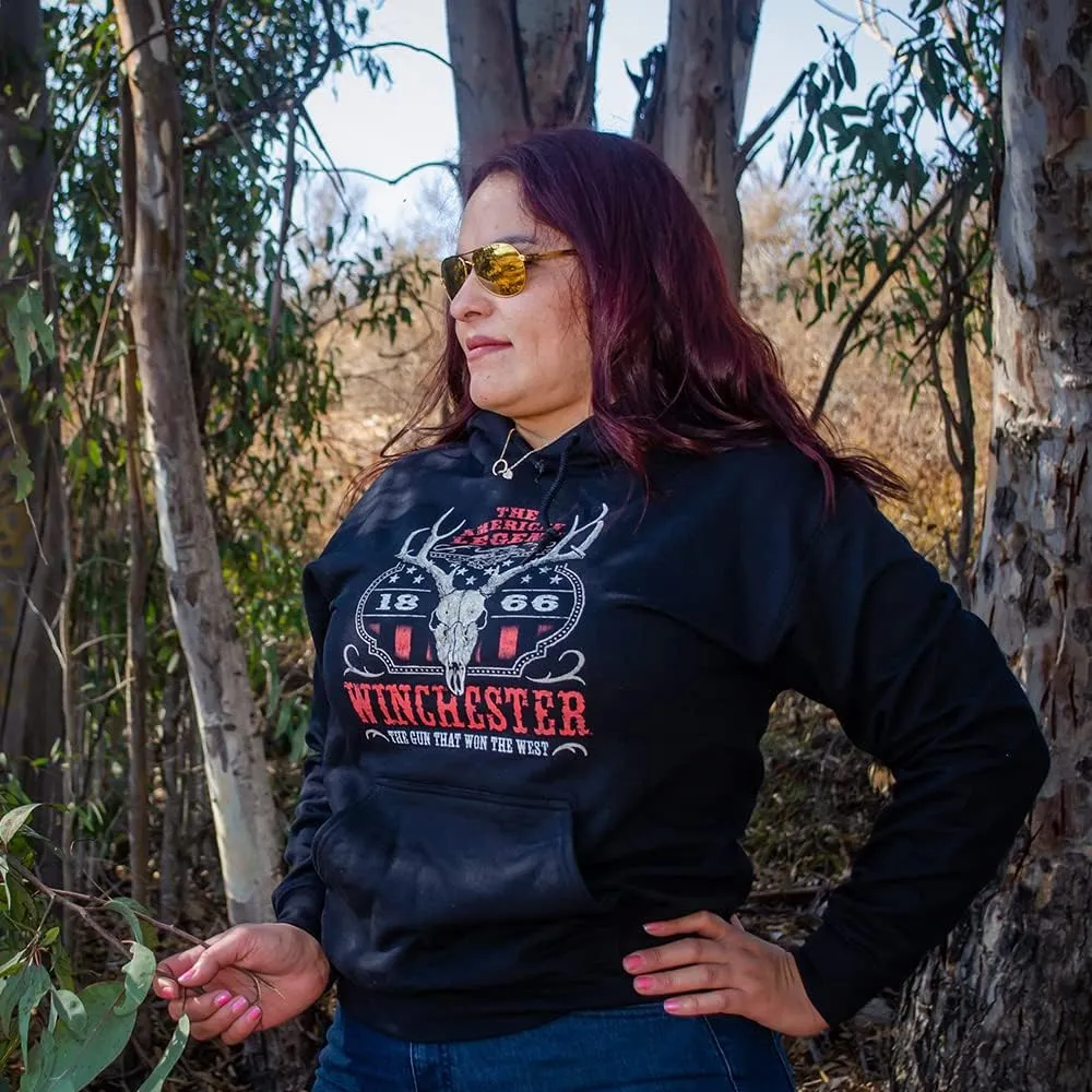 Winchester Official Vintage Rider Printed Fleece Pullover Hooded Sweatshirt for Men, Women, Unisex
