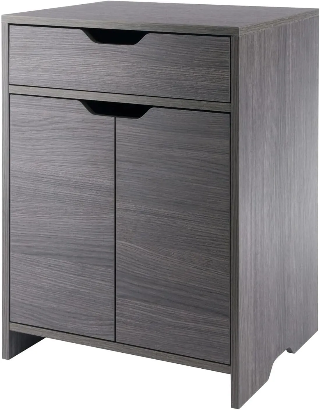 Winsome Wood Nova 1-Drawer Storage Cabinet - Charcoal