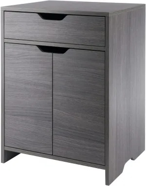 Winsome Wood Nova 1-Drawer Storage Cabinet - Charcoal