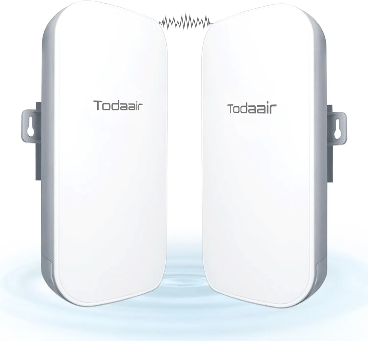 Wireless Bridge Outdoor, IP65 Weatherproof, 2.4GHz 150Mbps Long Range 1500ft, Plug & Play POE Powered, 100Mbps LAN Port, One-Button Pairing for Security Cameras/Network Extension, 2PCS
