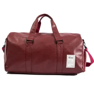 Wohlbege brand men fashion travel bag pu material large capacity shoe pocket size package Soft bag 3 colors