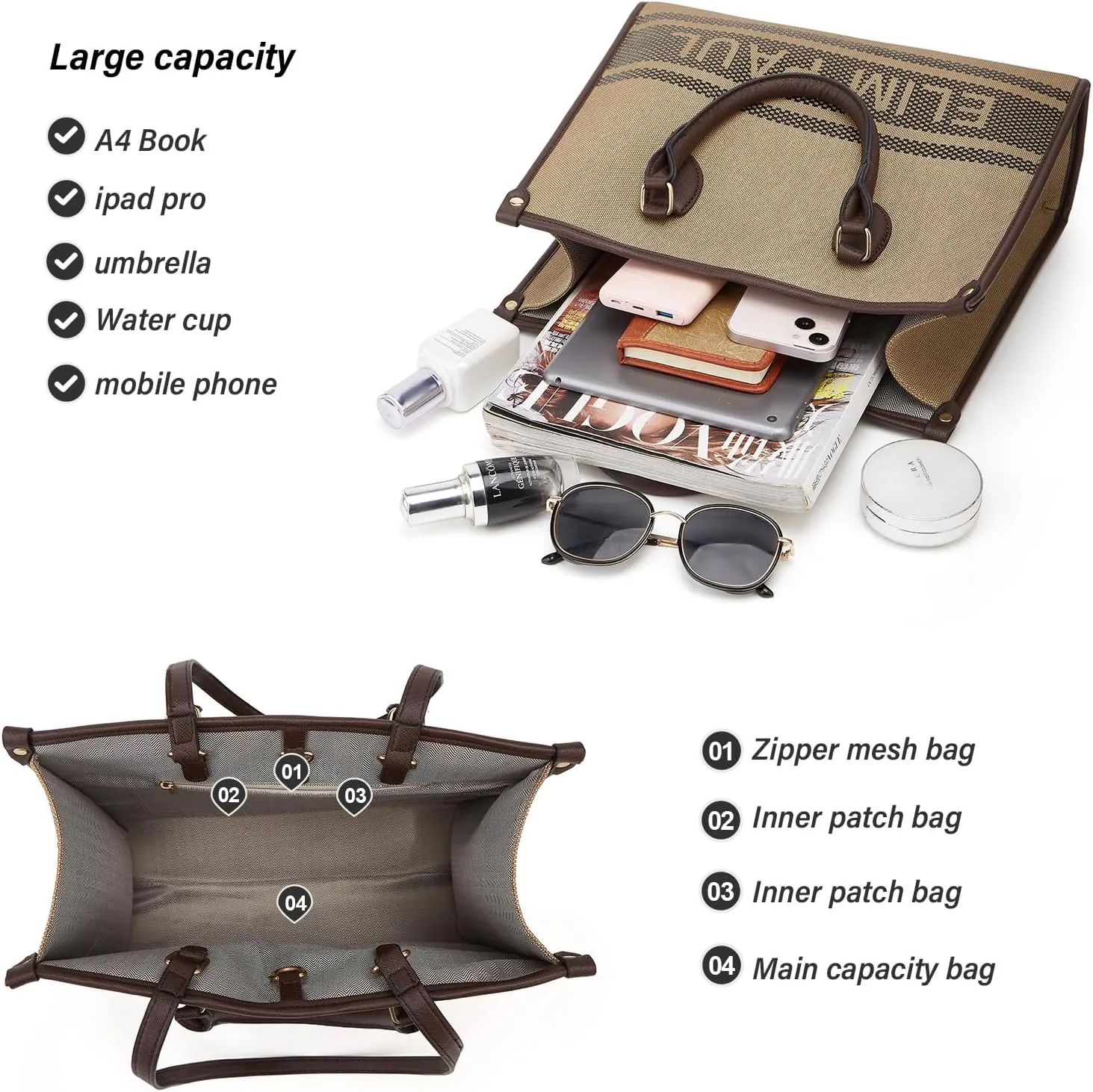 Women Fashion Handbag Wallet Tote Bag Shoulder Bag Top Handle Satchel Purse Set