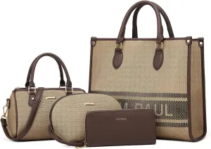 Women Fashion Handbag Wallet Tote Bag Shoulder Bag Top Handle Satchel Purse Set