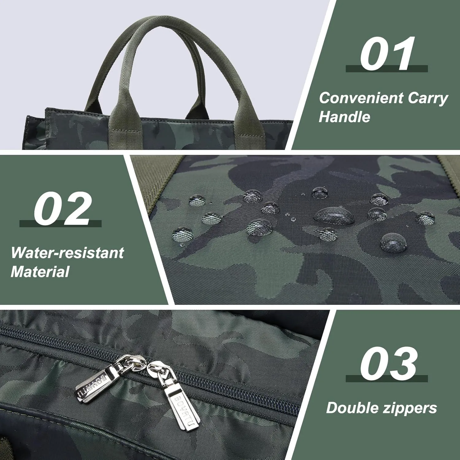 Women Hanging Toiletry Bag for Traveling: Large Capacity Makeup Bag Organizer - Portable Cosmetic Bags with Divider & Handle 03-Camouflage Green