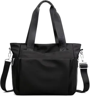 Women Nylon Tote Bag Multi-function Shoulder Bag Multiple Pockets Purse Handbag Lightweight Travel Messenger Bag