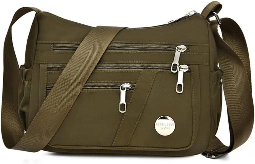 Women Shoulder Bag Multiple Pockets Bag Crossbody Bag Messenger Nylon Purse Handbag