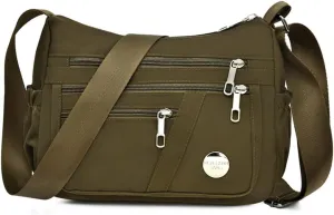 Women Shoulder Bag Multiple Pockets Bag Crossbody Bag Messenger Nylon Purse Handbag