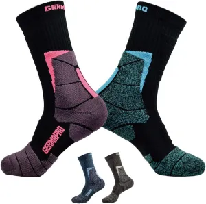 Women's Compression Hiking Socks Boot Socks w/Anti-Stress-Moisture Wicking Germanium & Coolmax Mild-Compression 1/2 Pairs