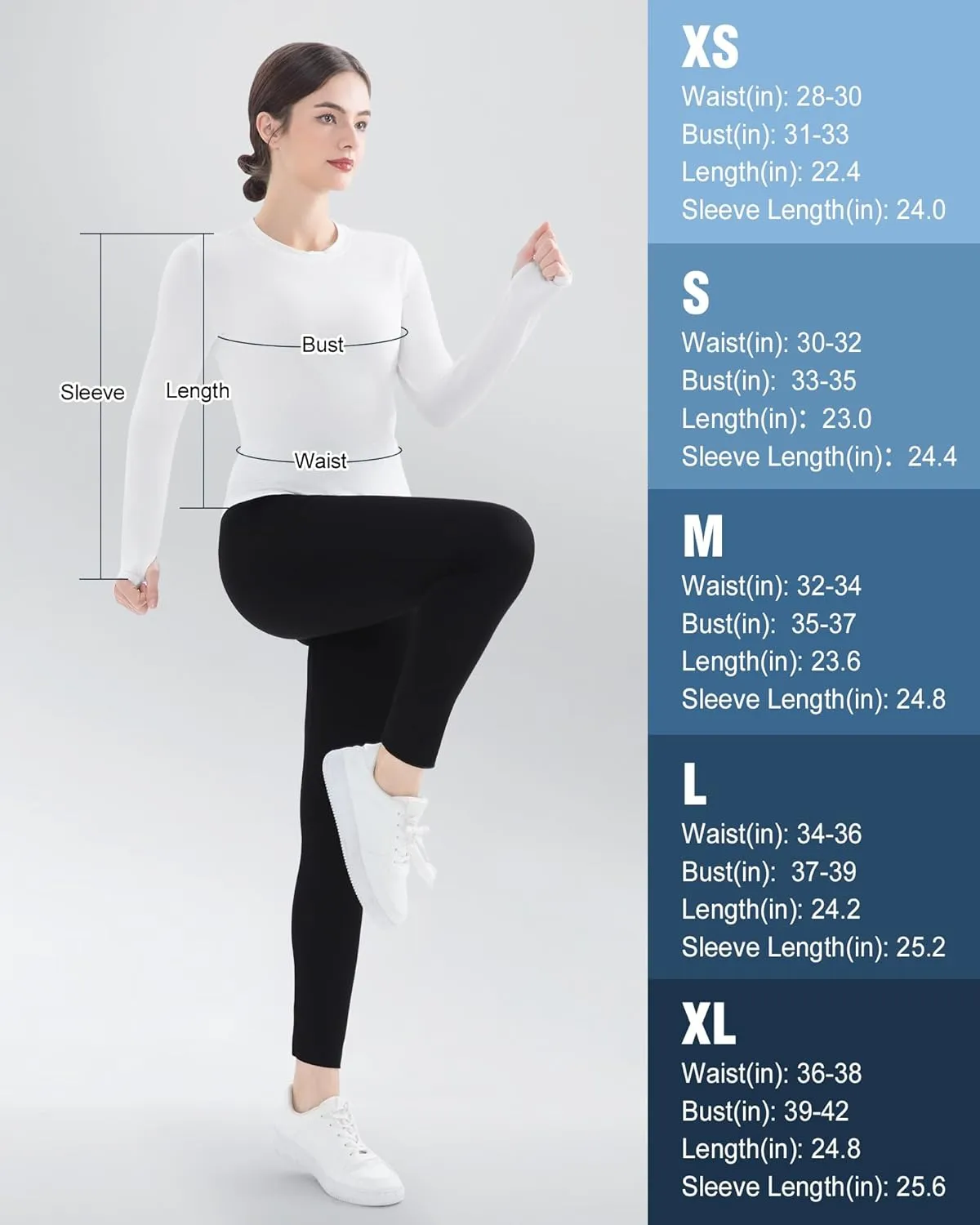 Women's Compression Shirt Long Sleeve Athletic Workout Tops Sun Protection Undershirt for Gym Yoga Running