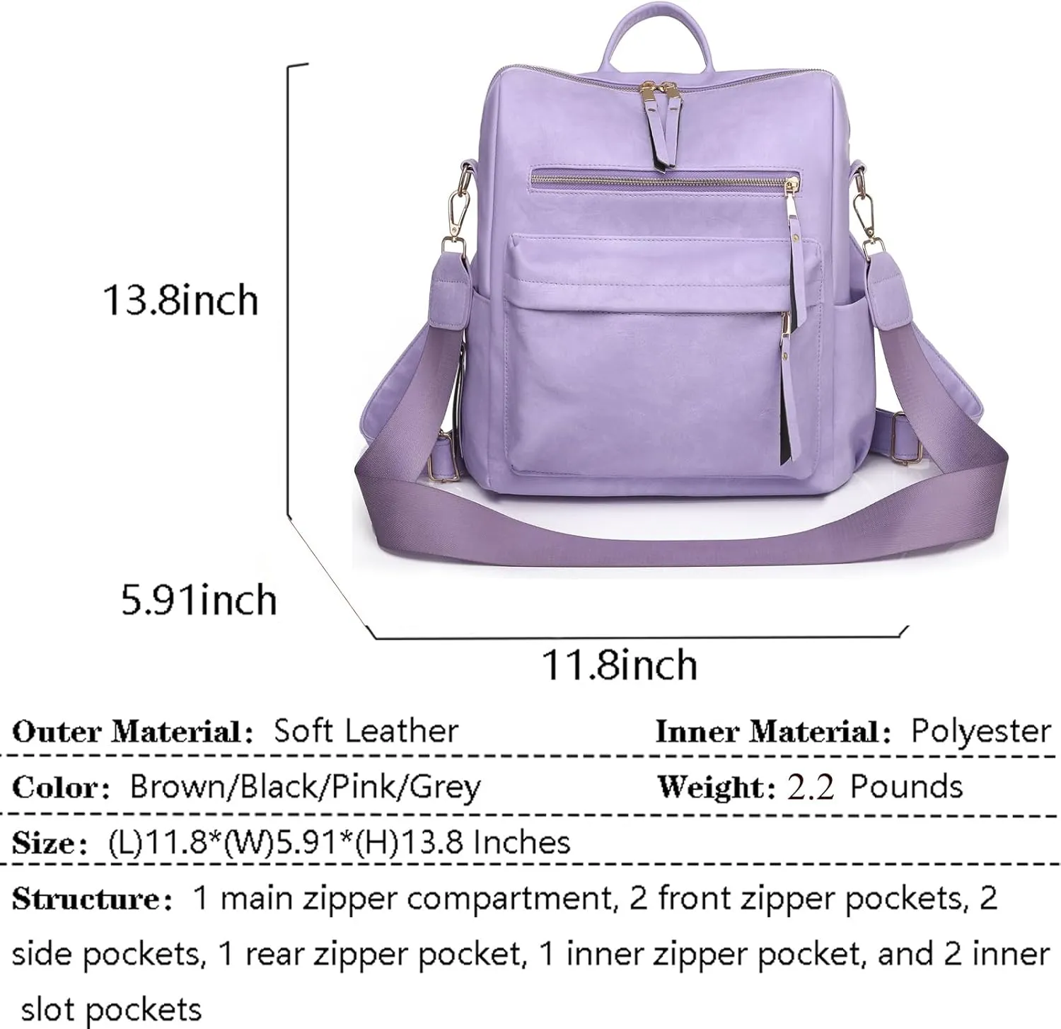 Women's Fashion Backpack Purse for Women Leather Multipurpose Design Ladies Shoulder Bag Travel bag Satchel Handbags
