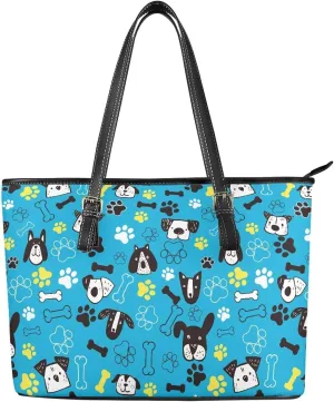 Womens Large Zipper Tote Bag with Pockets Personalized Tote Bags Leather
