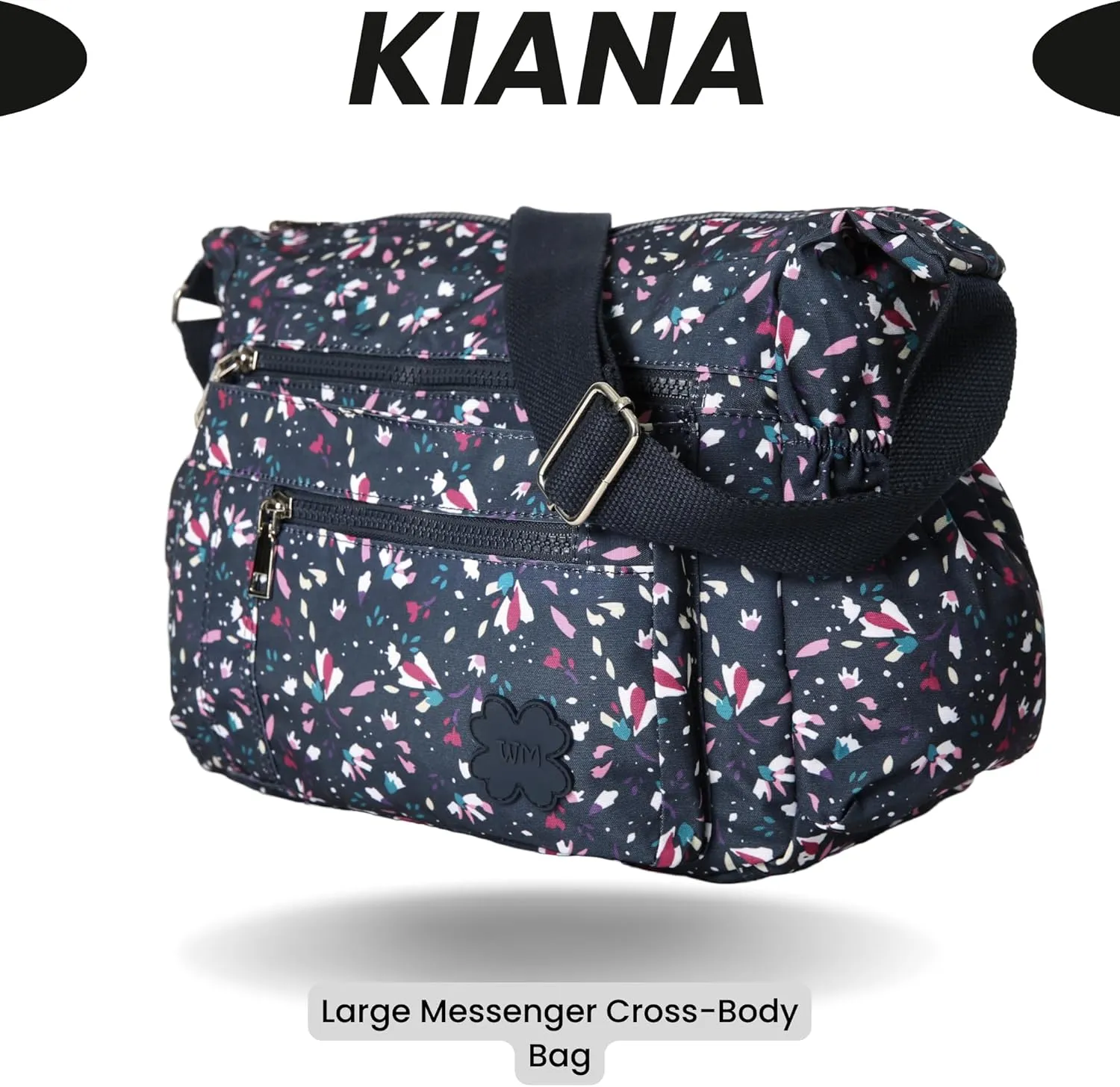 Women's Lightweight Cross Body Handbag - Large Size Multipocket Light Waterproof Fabric Messenger Bag - Kiana