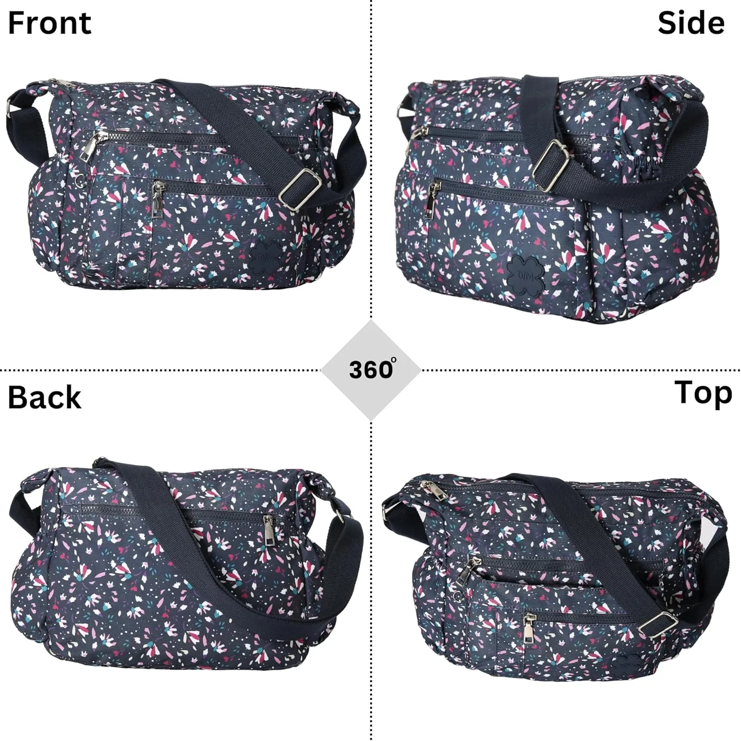 Women's Lightweight Cross Body Handbag - Large Size Multipocket Light Waterproof Fabric Messenger Bag - Kiana