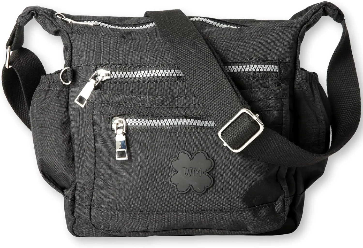 Womens Lightweight Cross Body Handbag - Medium Size Multipocket Rainproof Fabric Messenger Cross-Body Bag - Poppy