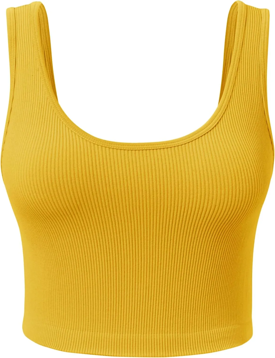 Women's Ribbed Crop Tank Yoga Cropped Top for Workout