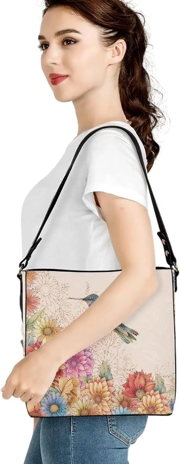 Women's Soft Leather Bucket Tote Bag Retro Hobo Handbag for Outdoors