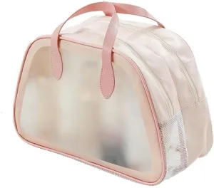 Women's travel cosmetics wash bag transparent waterproof portable large capacity dry and wet makeup handbag