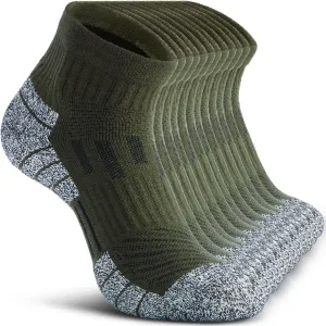 Wool Compression Ankle Socks - Cozy Cushioned Hiking Running for Men Women - Thick Warm Durable