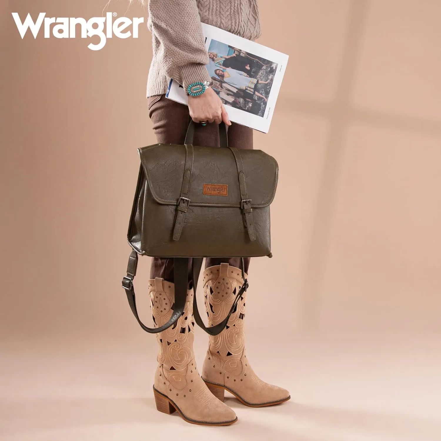 Wrangler Convertible Backpack for Women Briefcase Messenger Bag Professional Computer Work Bag for Business/Travel/Office