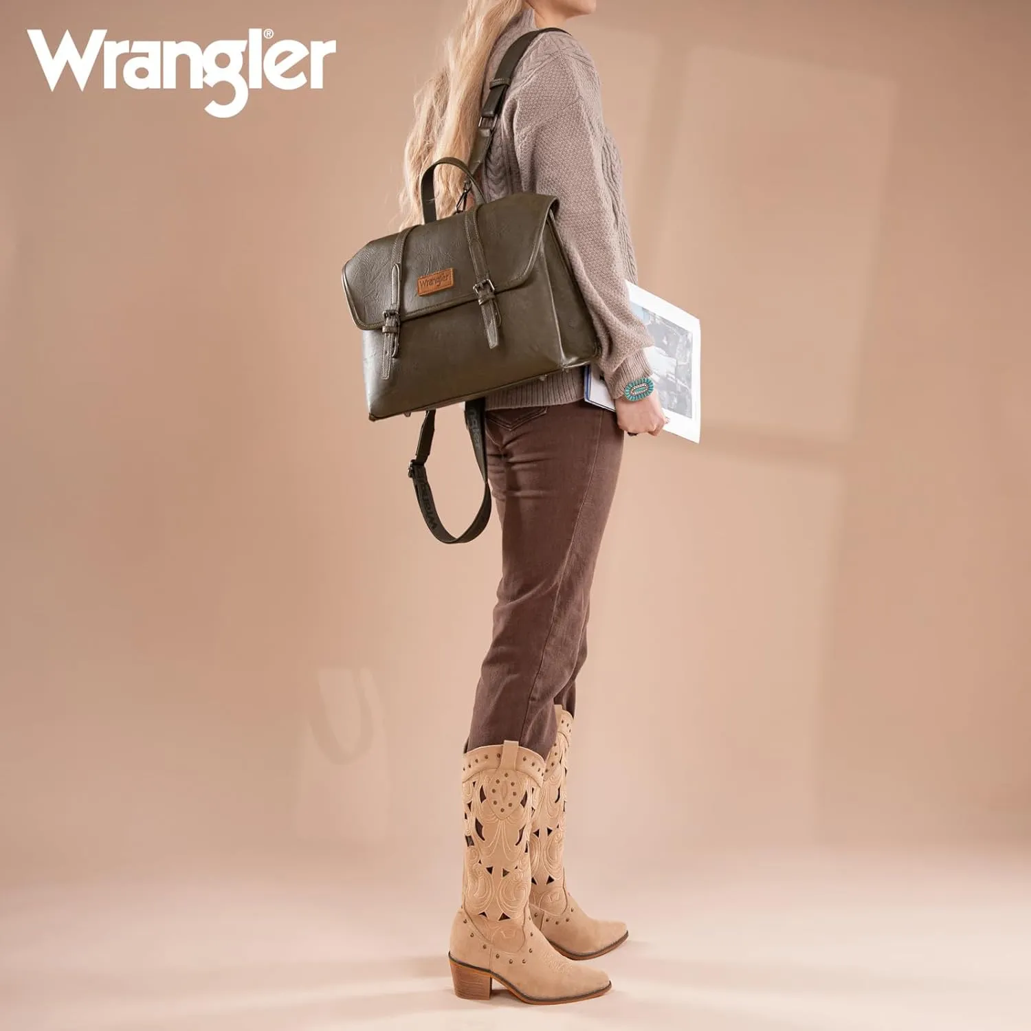 Wrangler Convertible Backpack for Women Briefcase Messenger Bag Professional Computer Work Bag for Business/Travel/Office