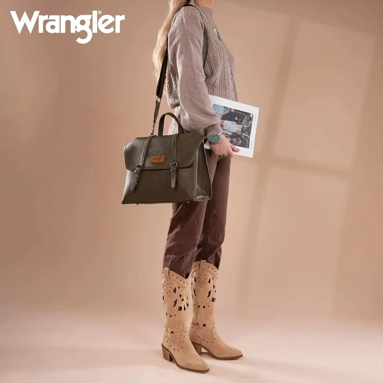 Wrangler Convertible Backpack for Women Briefcase Messenger Bag Professional Computer Work Bag for Business/Travel/Office
