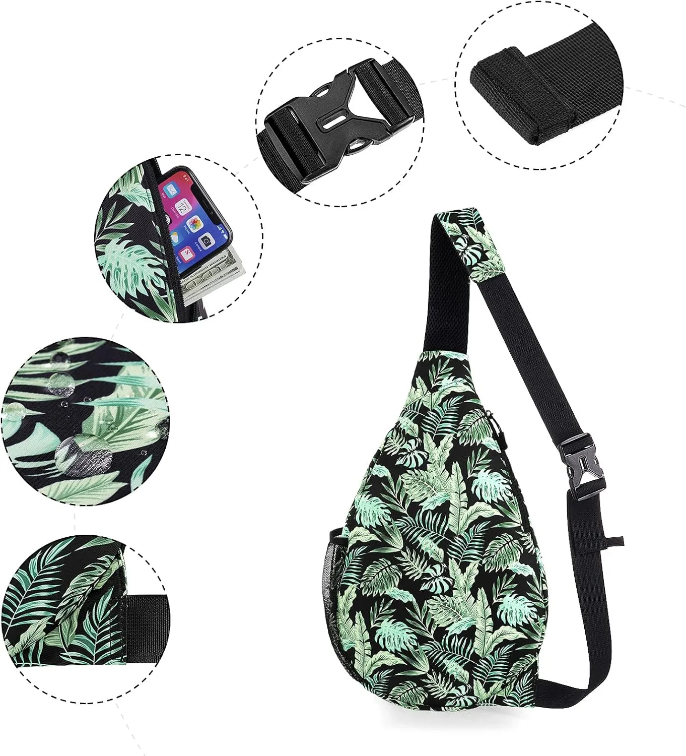 XEYOU Unisex Sling Bag Multipurpose Crossbody Shoulder Bag Travel Chest Pack for Men Women Lightweight Casual Daypacks