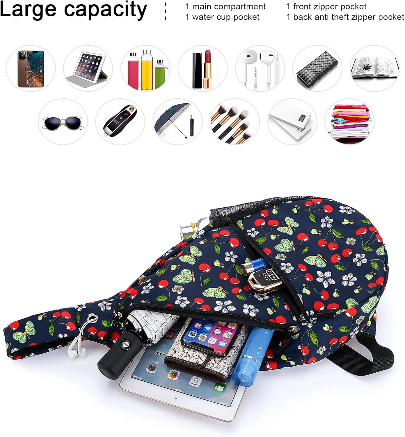 XEYOU Unisex Sling Bag Multipurpose Crossbody Shoulder Bag Travel Chest Pack for Men Women Lightweight Casual Daypacks
