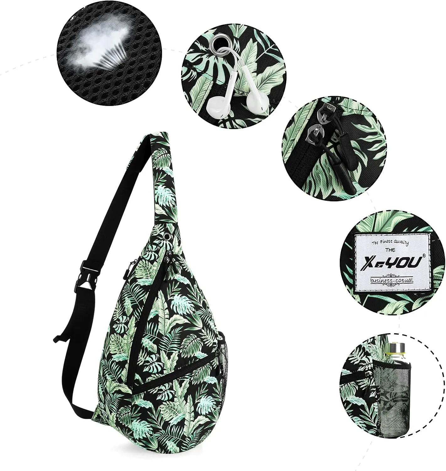 XEYOU Unisex Sling Bag Multipurpose Crossbody Shoulder Bag Travel Chest Pack for Men Women Lightweight Casual Daypacks