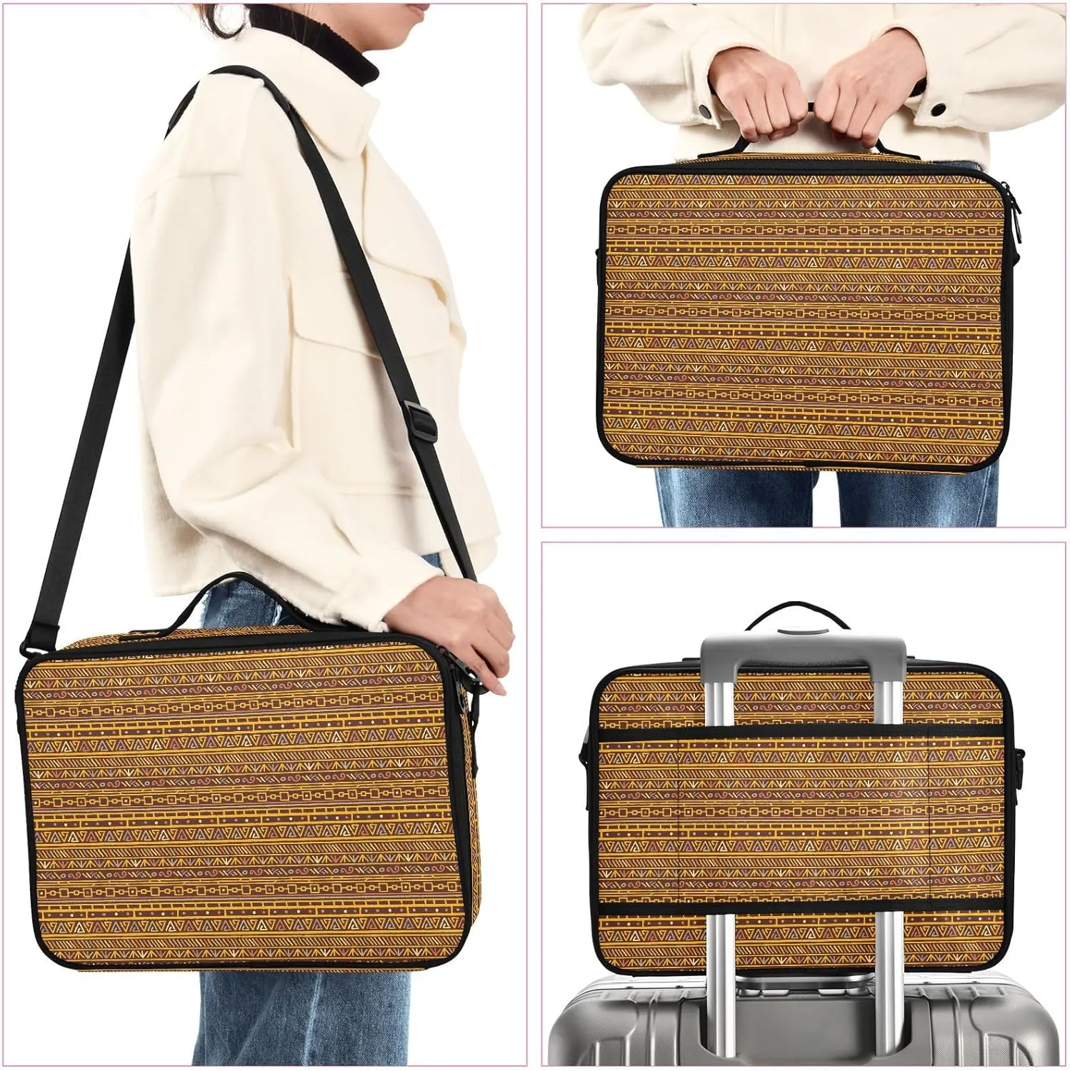 XL Hard Shell Large Portable Zipper Makeup Bag for Travel