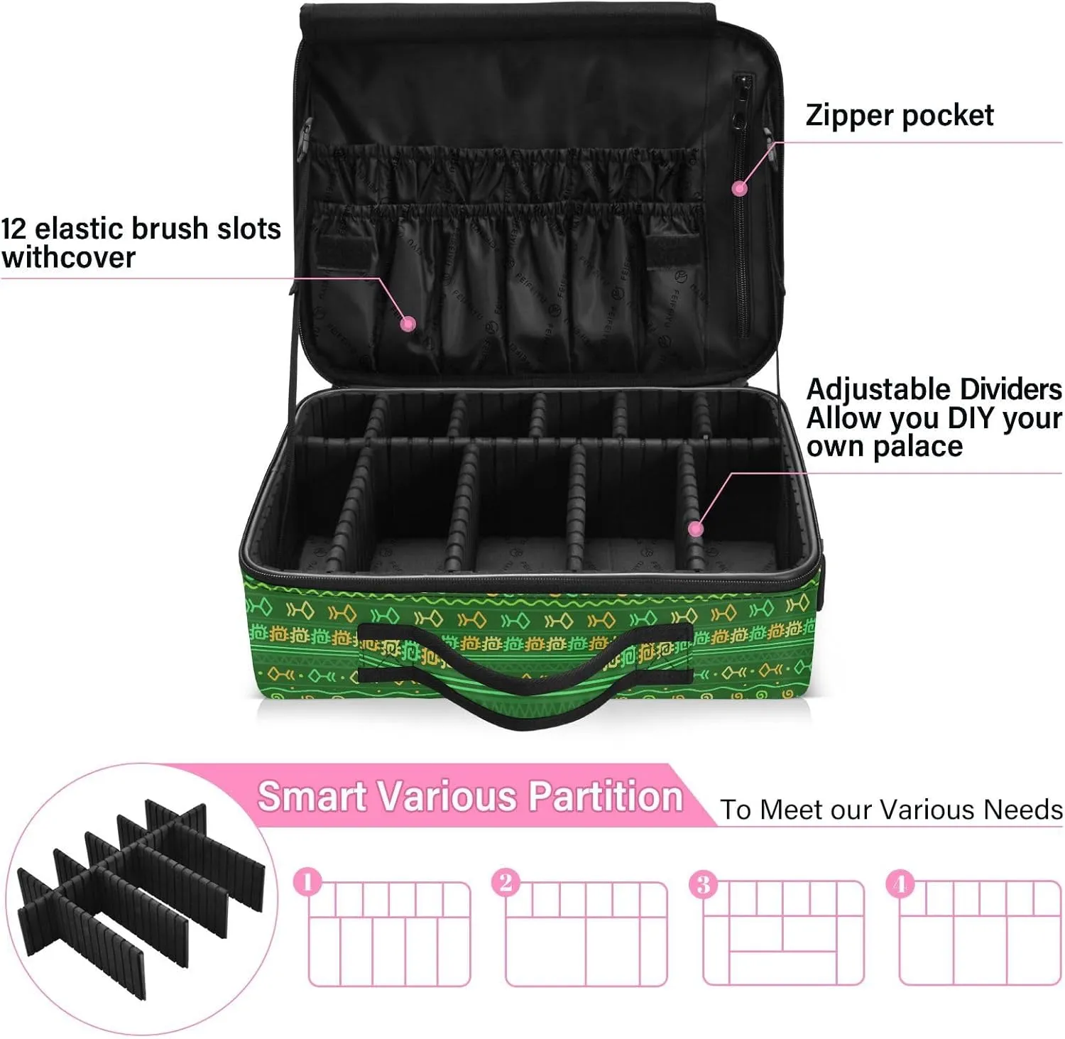 XL Hard Shell Large Portable Zipper Makeup Bag for Travel