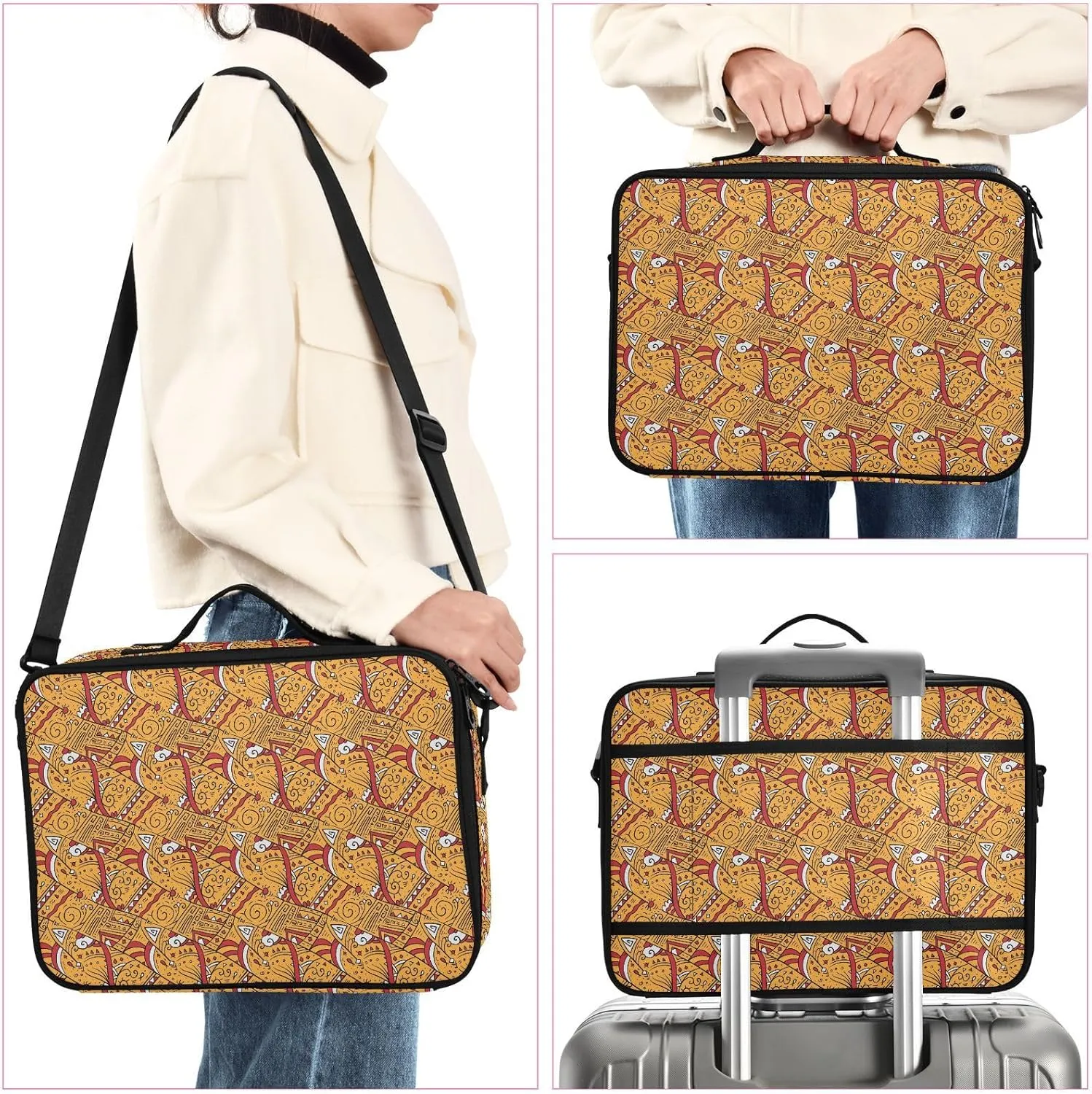XL Hard Shell Large Portable Zipper Makeup Bag for Travel